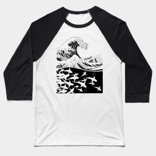 Wave of sharks Baseball T-Shirt